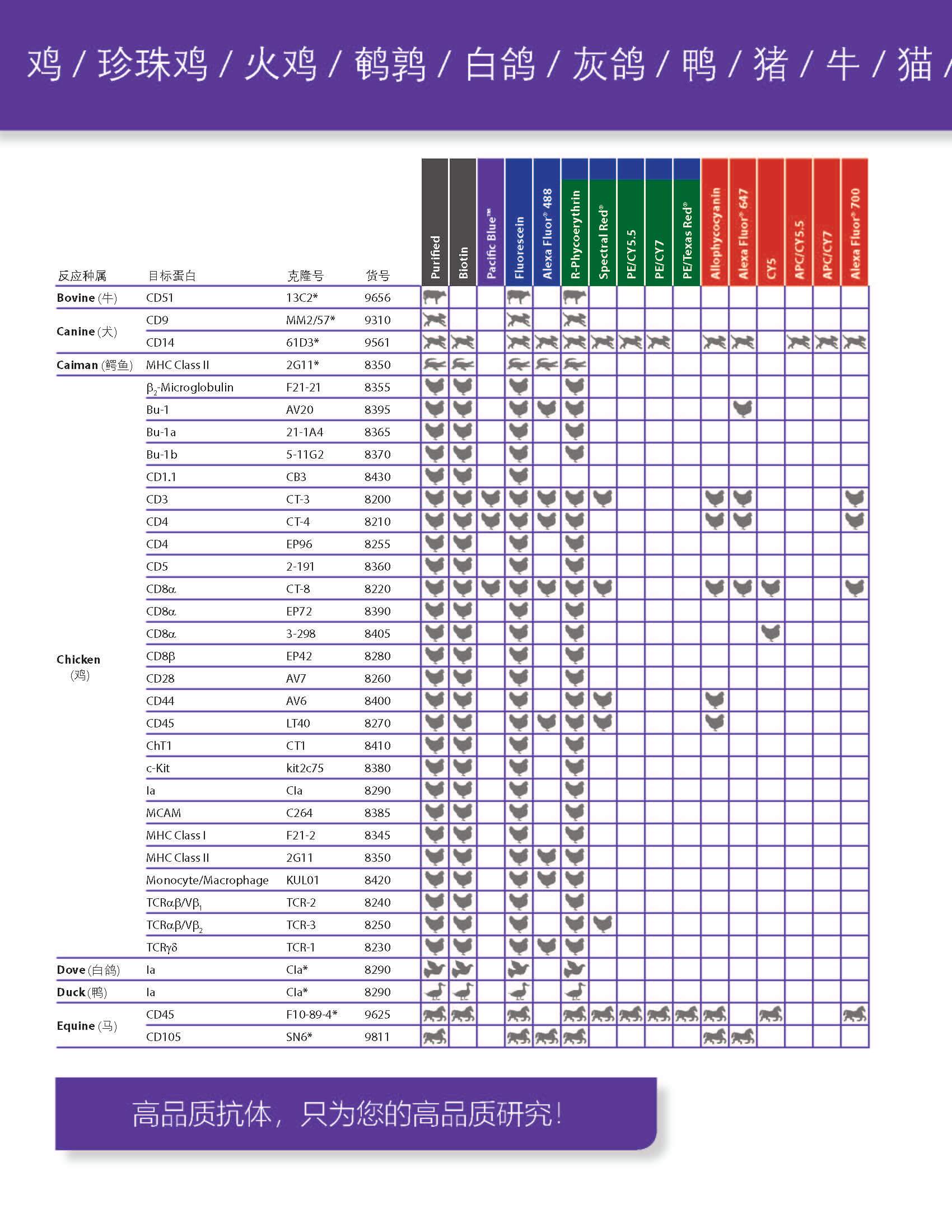 SouthernBiotech獸-禽類-細胞表面蛋白抗體單頁