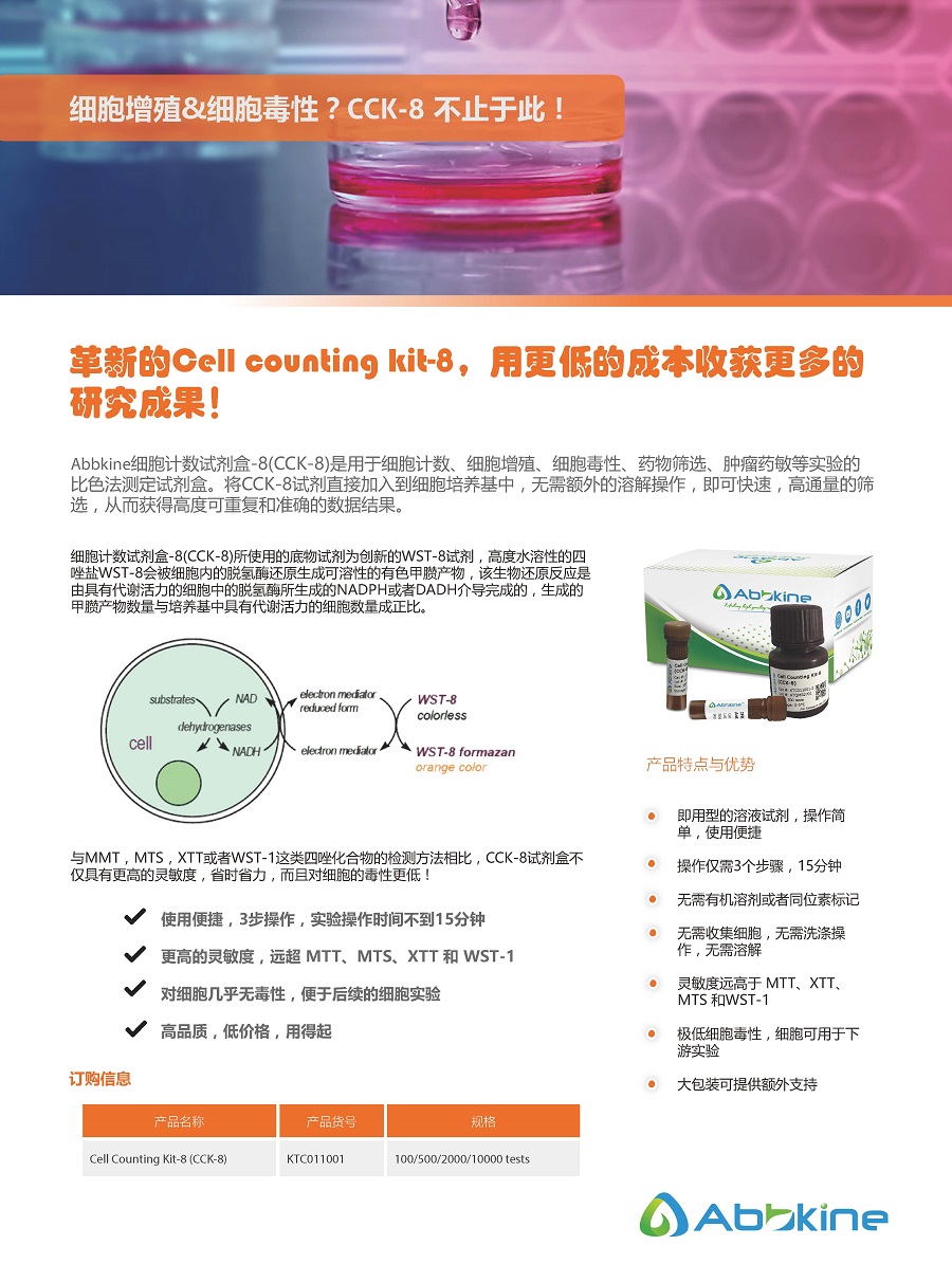 CCK-8細胞增殖/毒性檢測試劑盒-產品手冊
